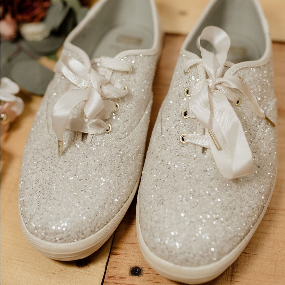 Women’s Bridal Sparkly Keds Sneakers Size 10